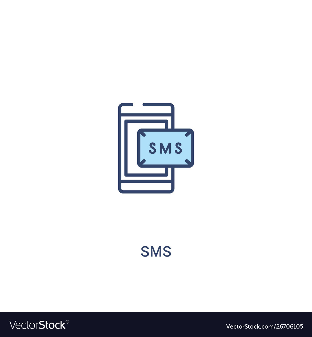 Sms concept 2 colored icon simple line element Vector Image Sms concept 2 colored icon simple line element