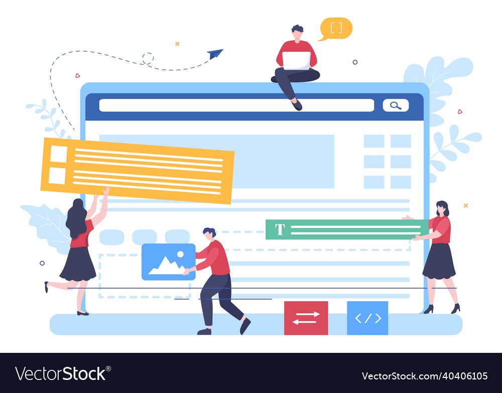 Ui ux programmer flat design for business Vector Image