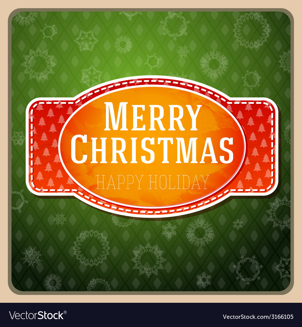 Vintage stylized red merry christmas label texture