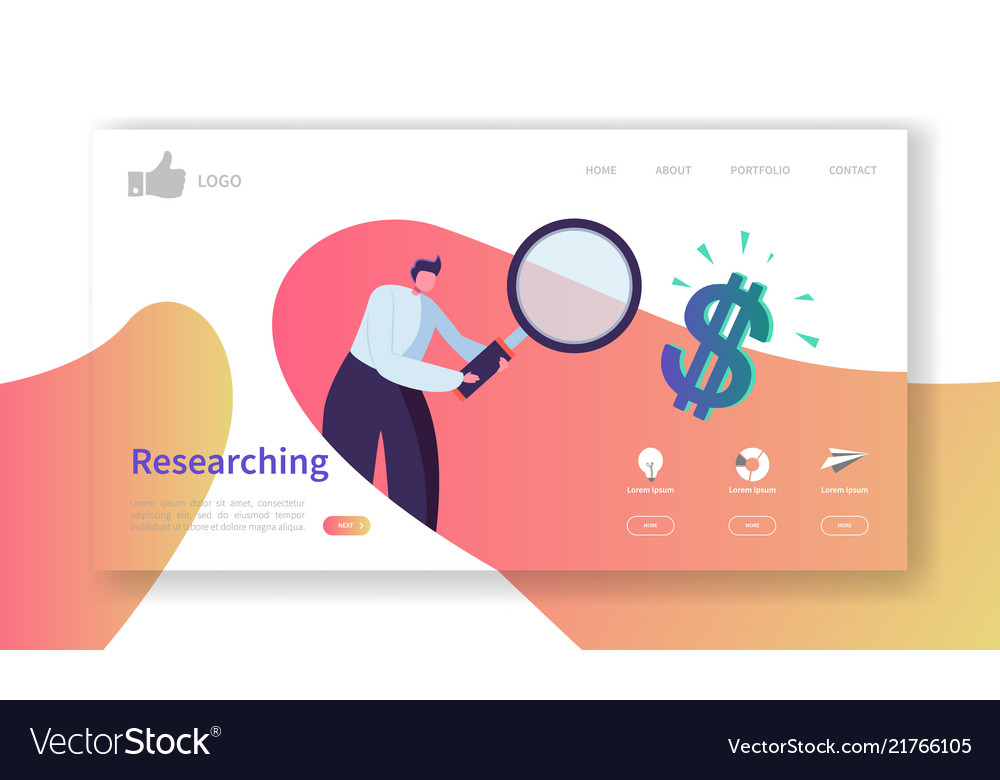 Website development landing page template vector image Website development landing page template