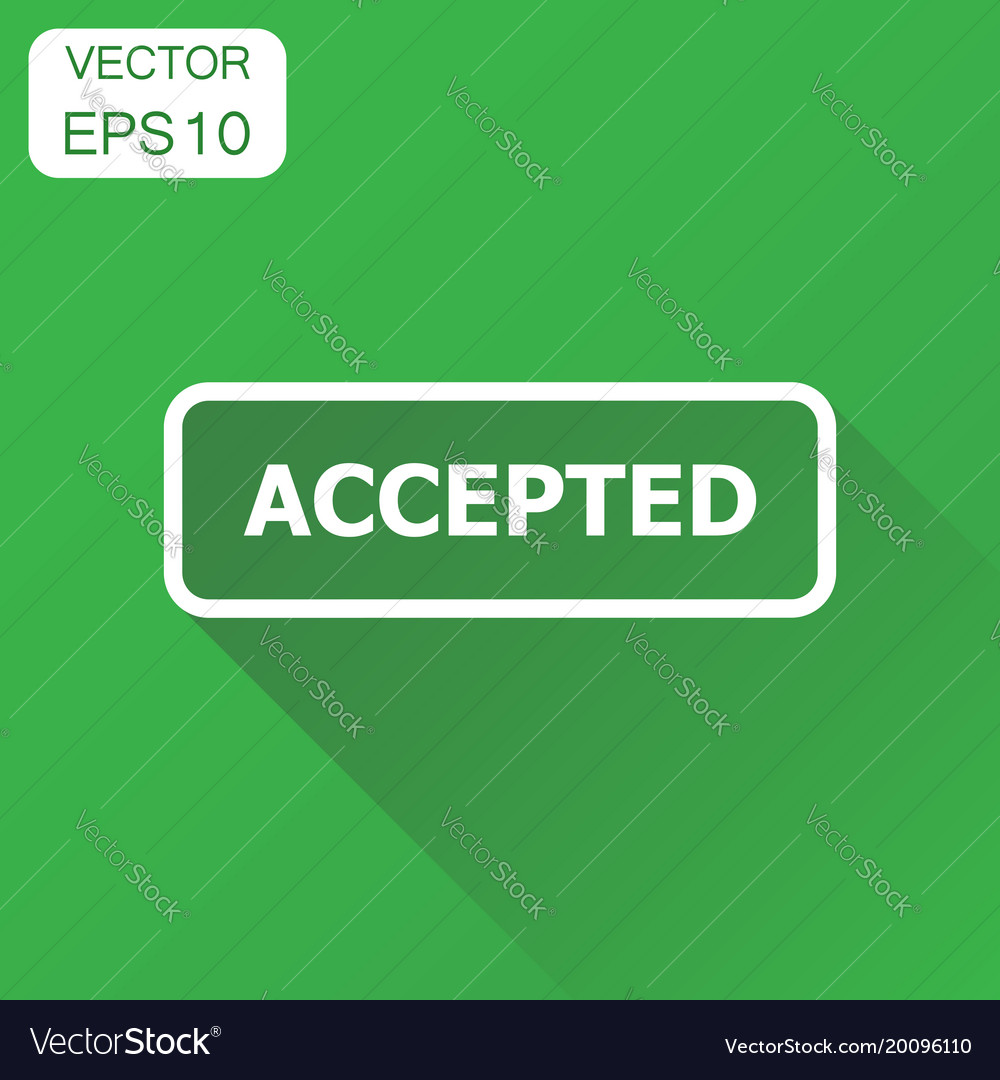 Accepted seal stamp icon business concept