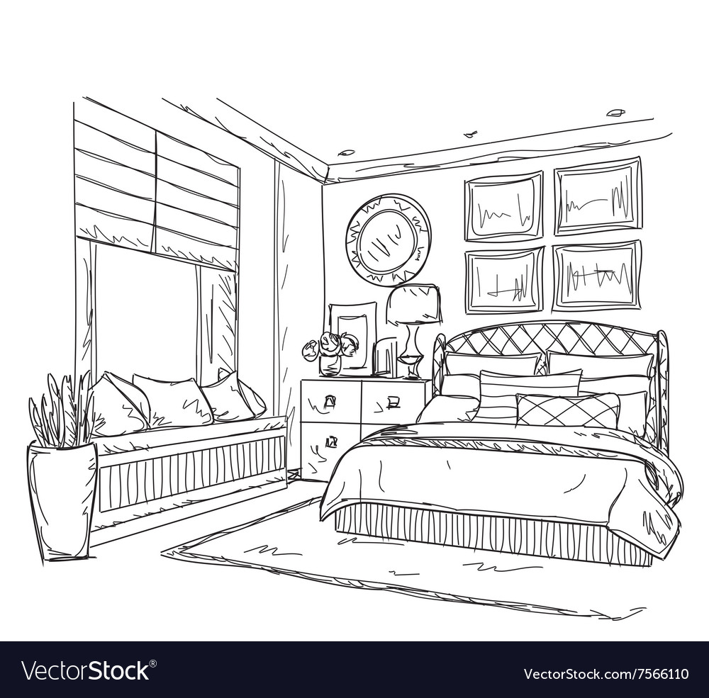 16338 Bedroom Interior Sketch Images Stock Photos  Vectors  Shutterstock