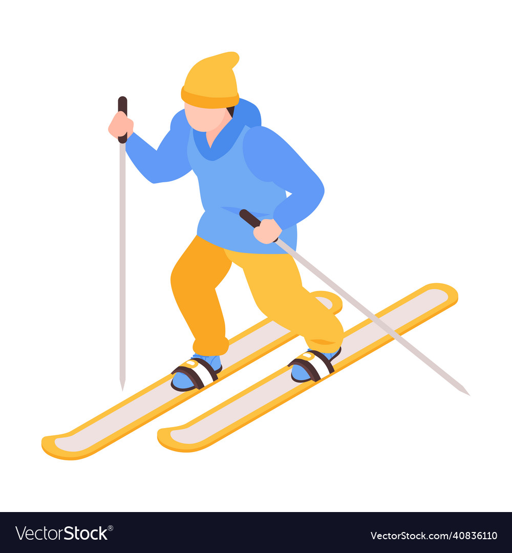 Boy doing skiing composition Royalty Free Vector Image