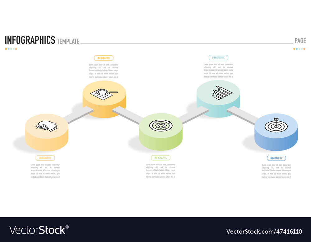 Circular isometric infographic for business