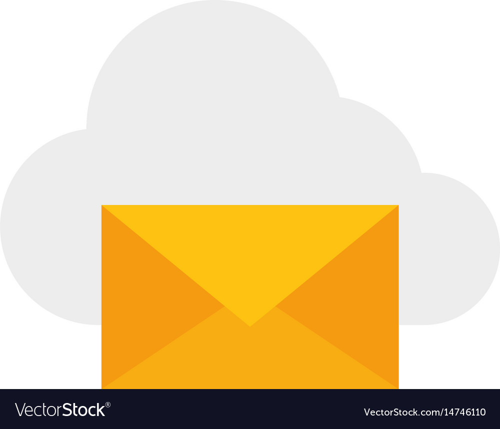 Cloud computing with envelope mail isolated icon