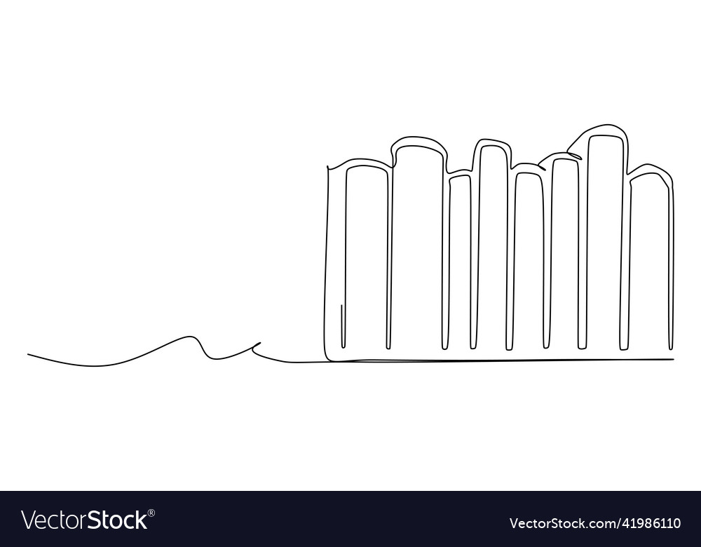 Continuous one line drawing of a stack books vector image Continuous one line drawing of a stack books