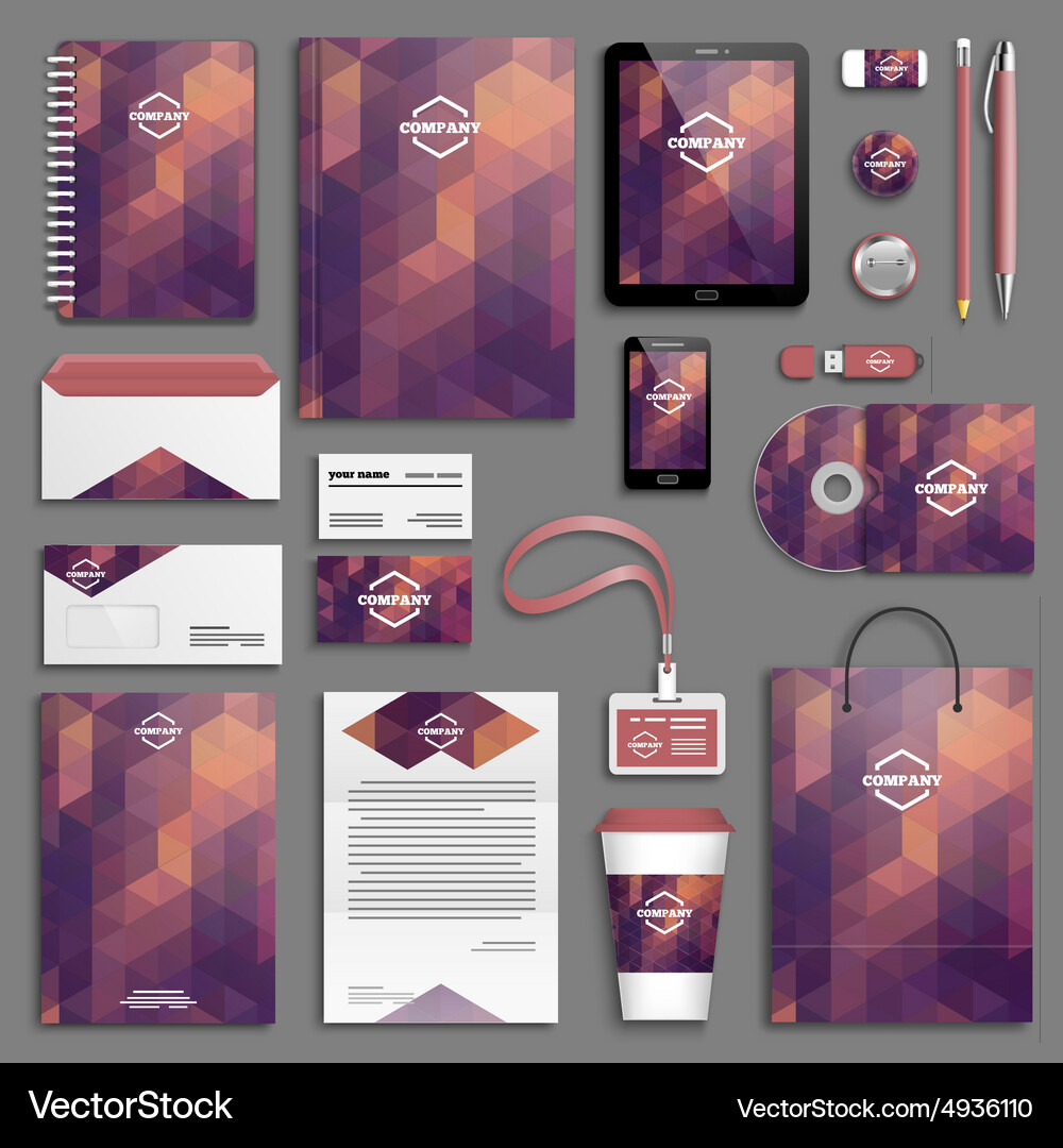 Corporate Identity Template Set Royalty Free Vector Image