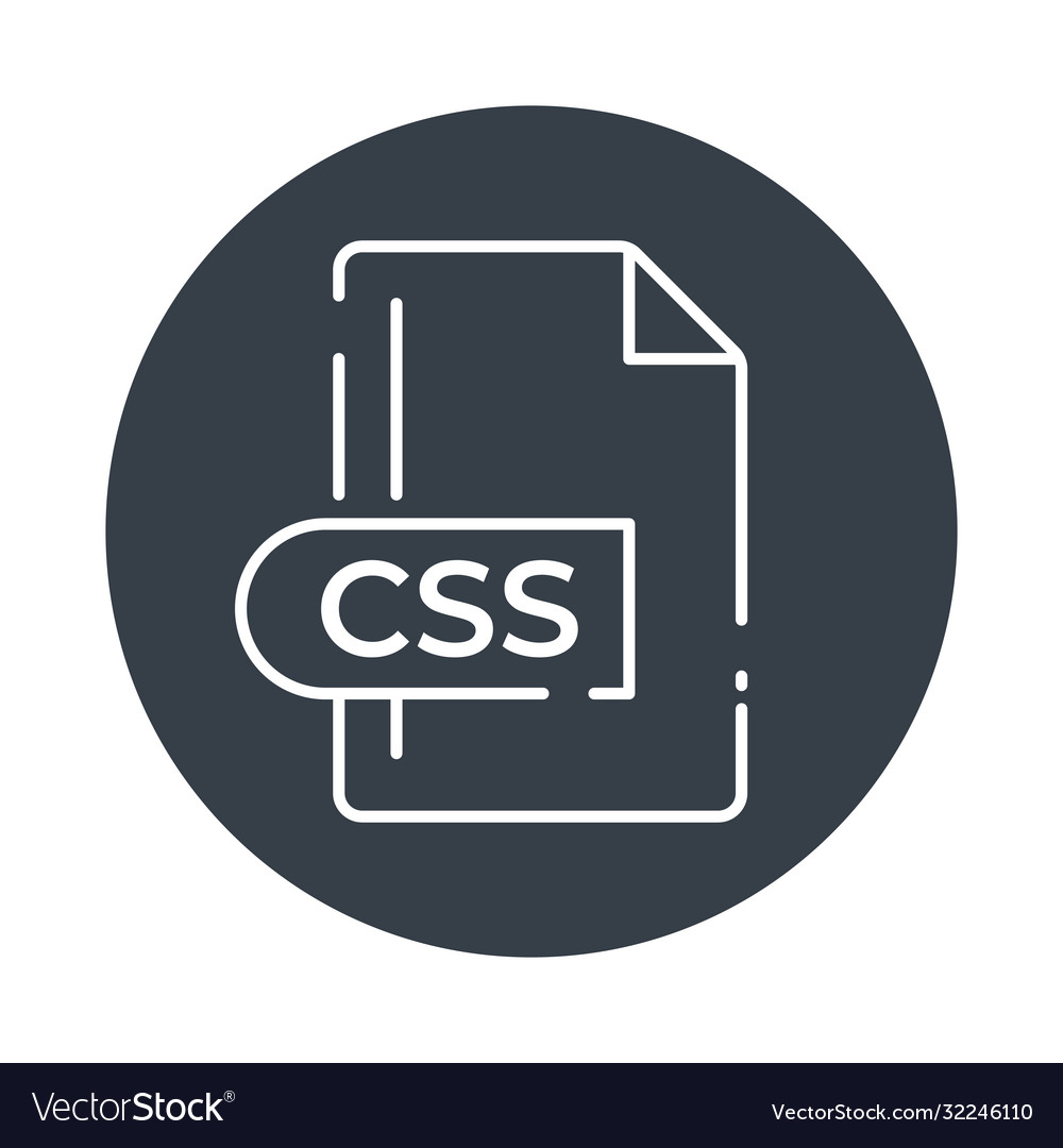 Css file format icon extension filled icon Vector Image