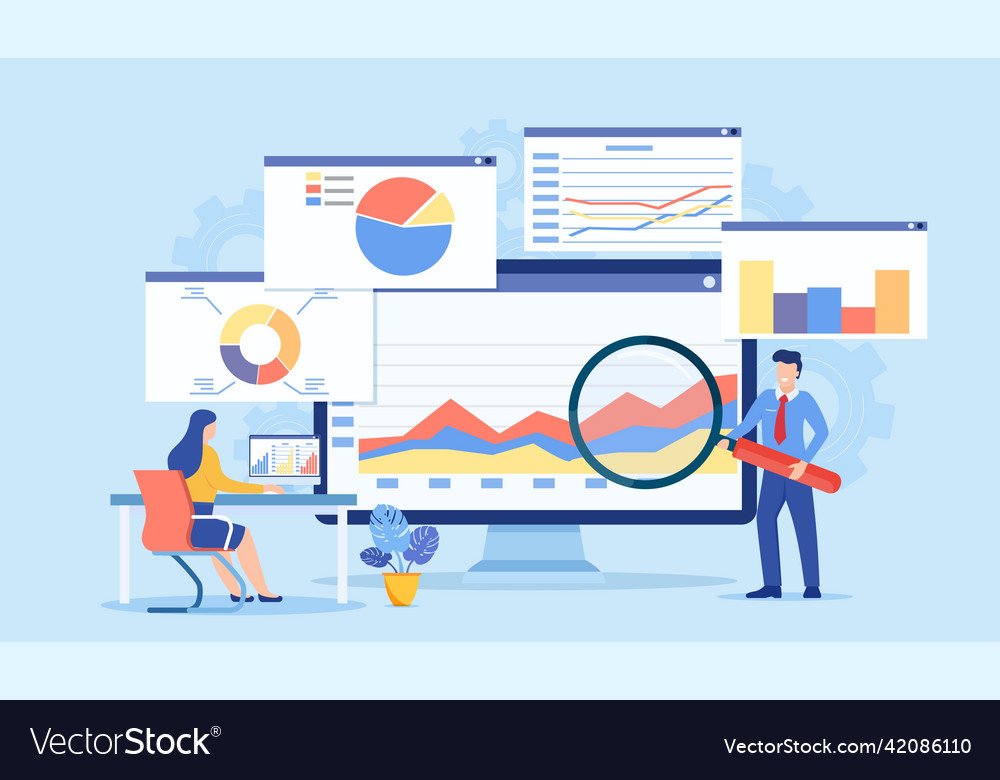 Data analytics dashboard Royalty Free Vector Image