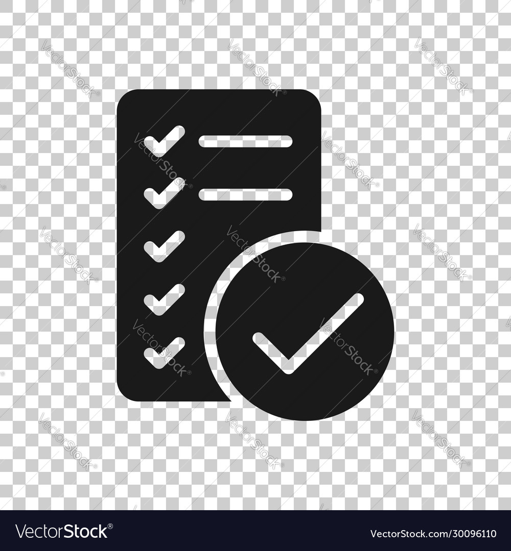 Document checklist icon in flat style report