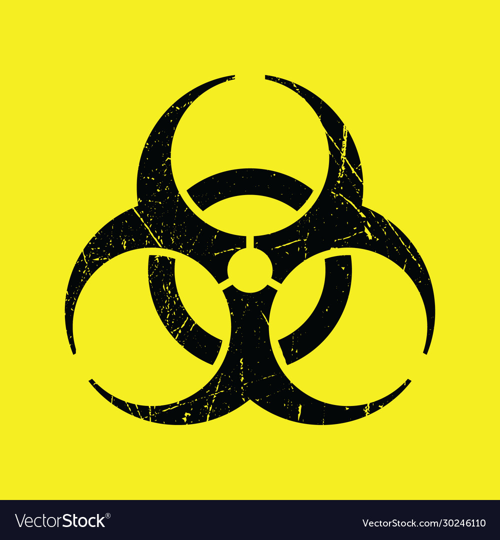 Grunge styled biohazard symbol Royalty Free Vector Image