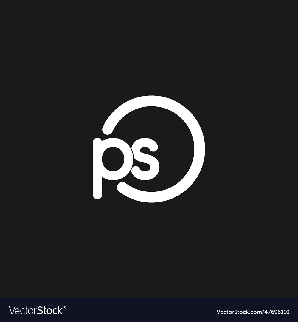 Initials ps logo monogram with simple circles
