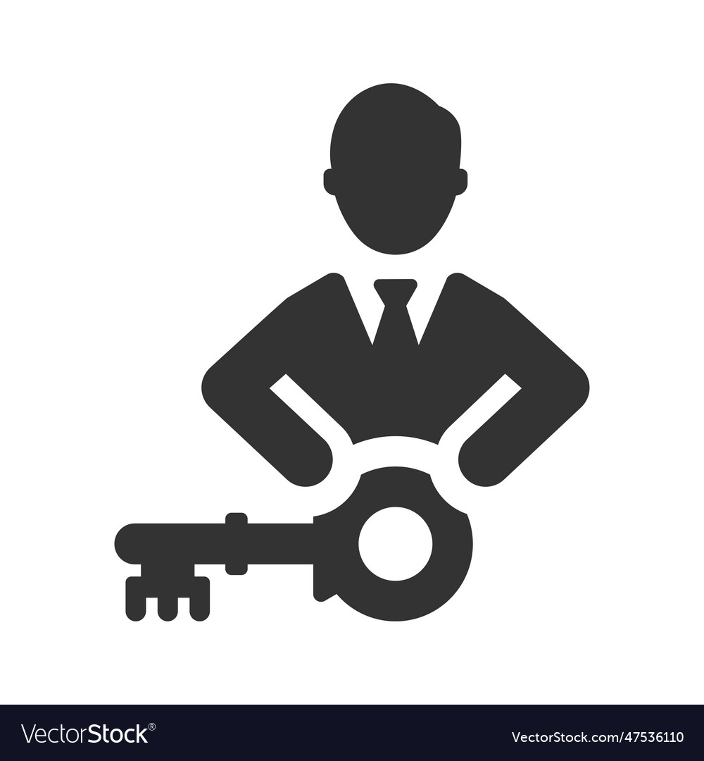 Key person icon Royalty Free Vector Image - VectorStock