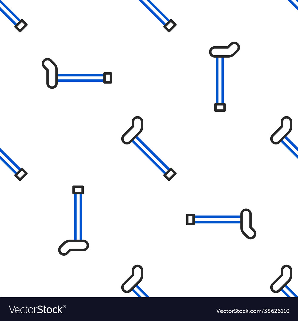 Line walking stick cane icon isolated seamless