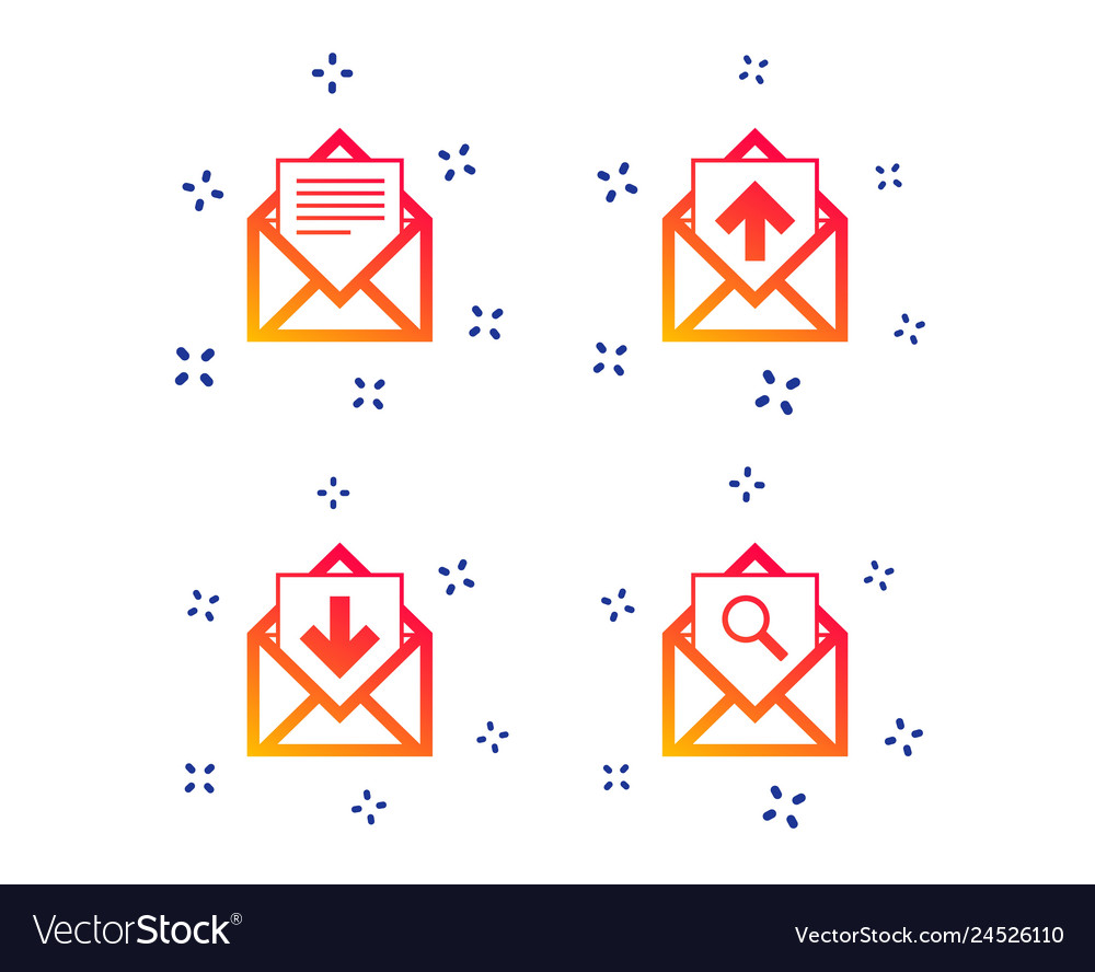 Mail envelope icons message document symbols Vector Image Mail envelope icons message document symbols
