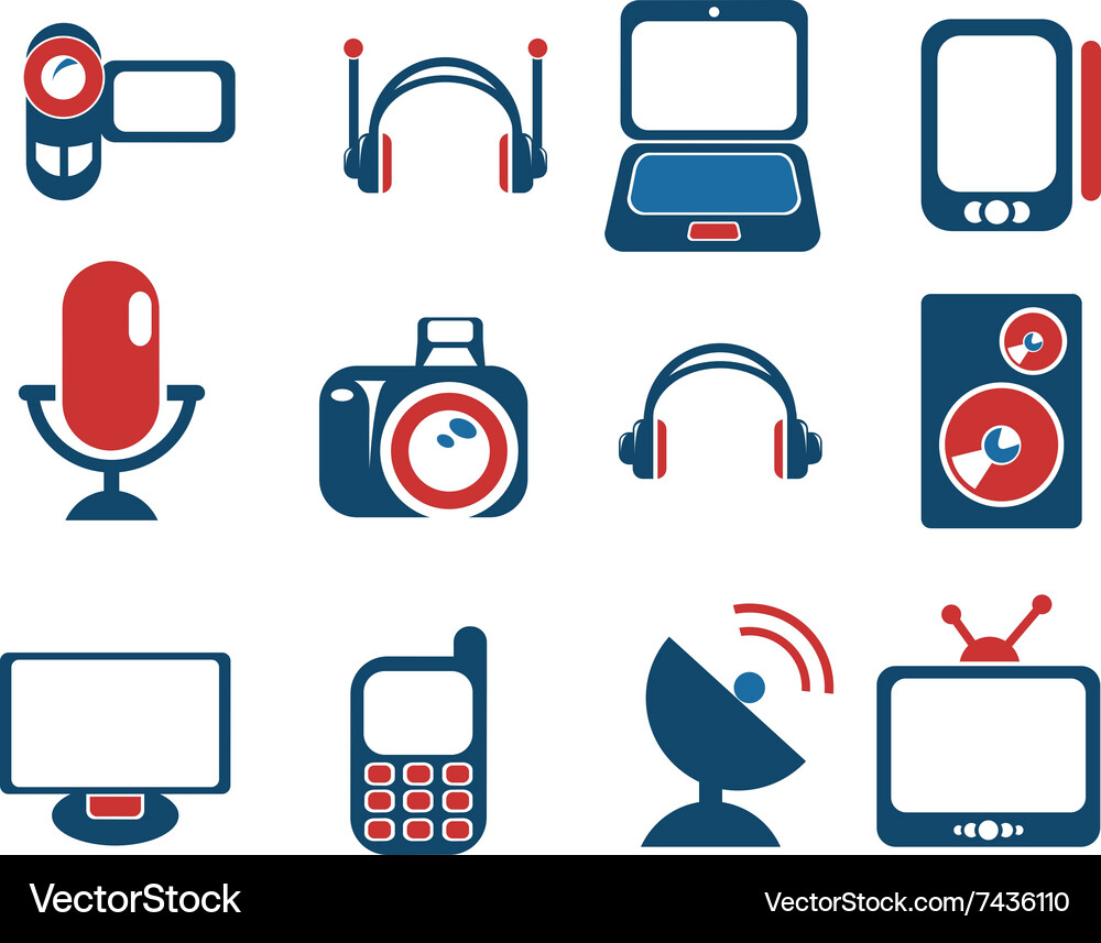Media simply icons Royalty Free Vector Image - VectorStock