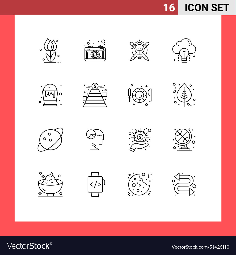 Modern set 16 outlines and symbols