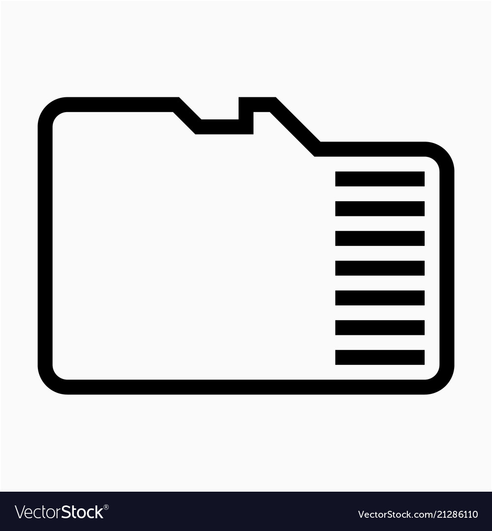 Outline beautiful memory card icon Royalty Free Vector Image