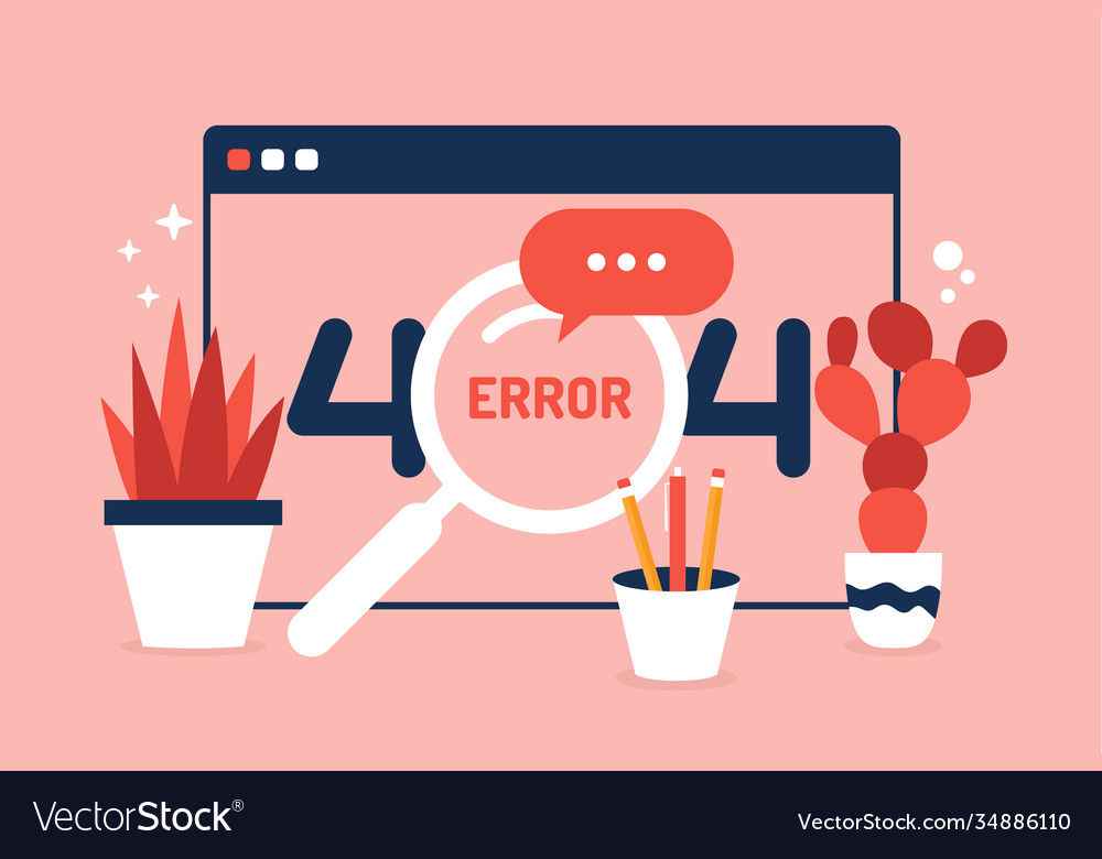 Page not found 404 design error web Vector Image Page not found 404 design error web
