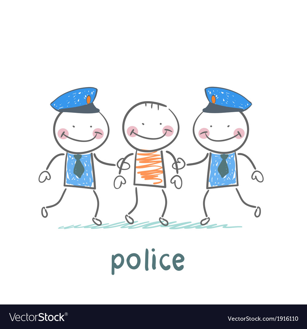 Polizei hält den Täter fest