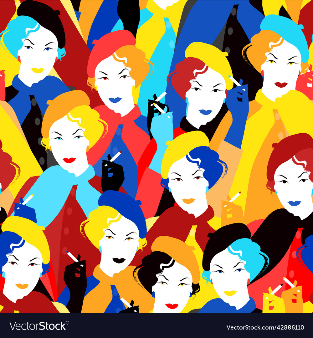 Retro seamless pattern in pop art style Vector Image Retro seamless pattern in pop art style