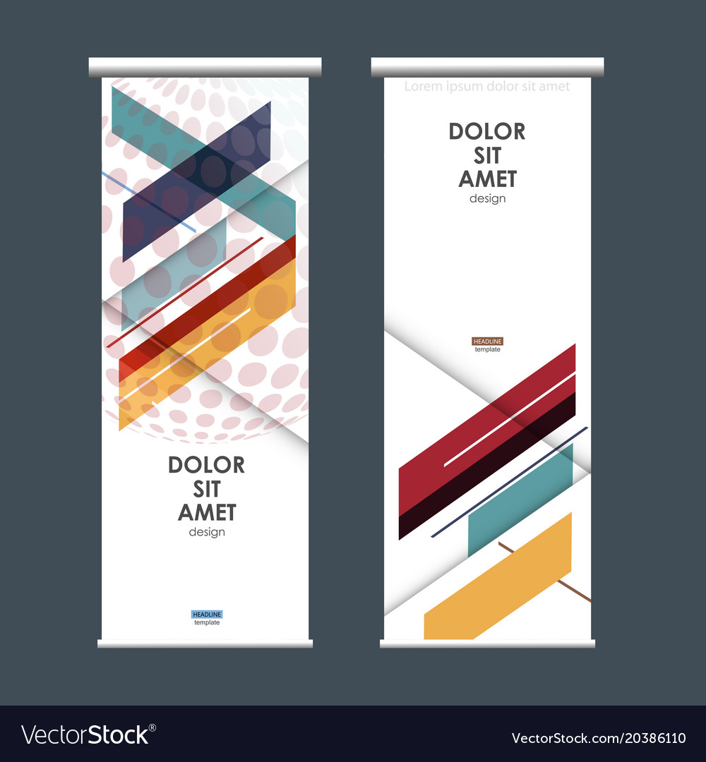 Roll up design template with abstract line