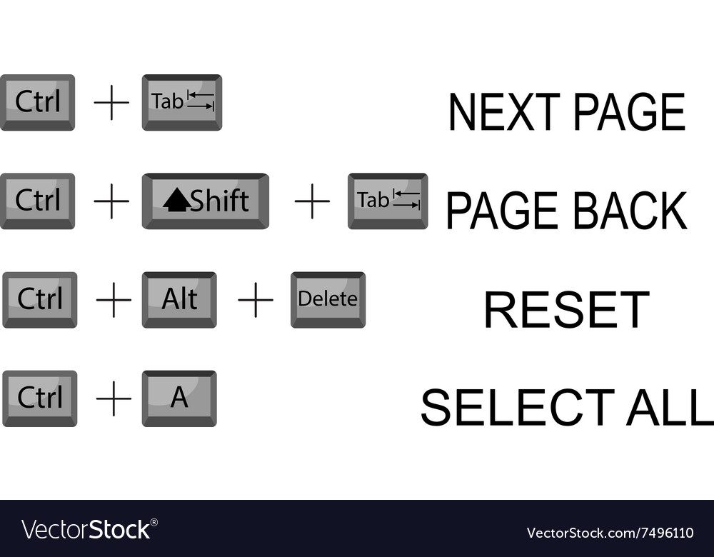 Set of combination button keyboard