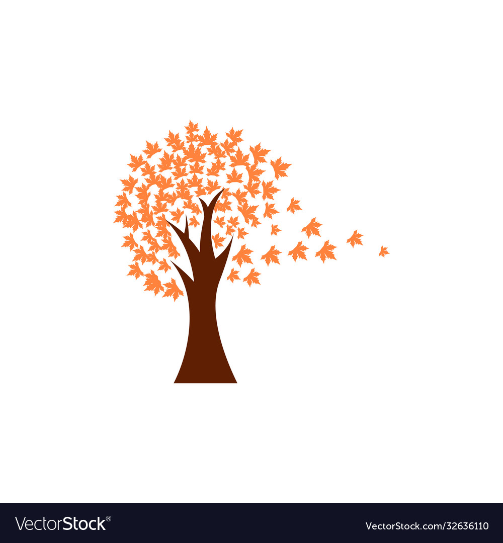 Tree fall icon design template isolated Royalty Free Vector