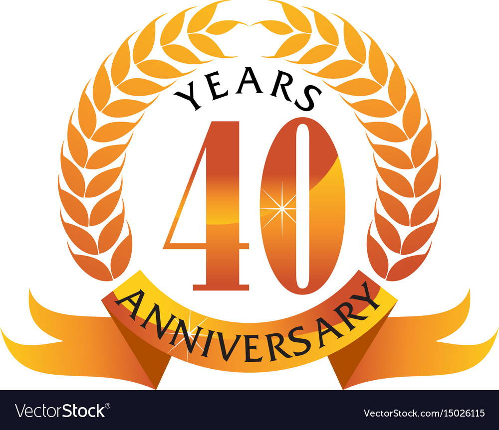 40 Years Ribbon Anniversary Royalty Free Vector Image