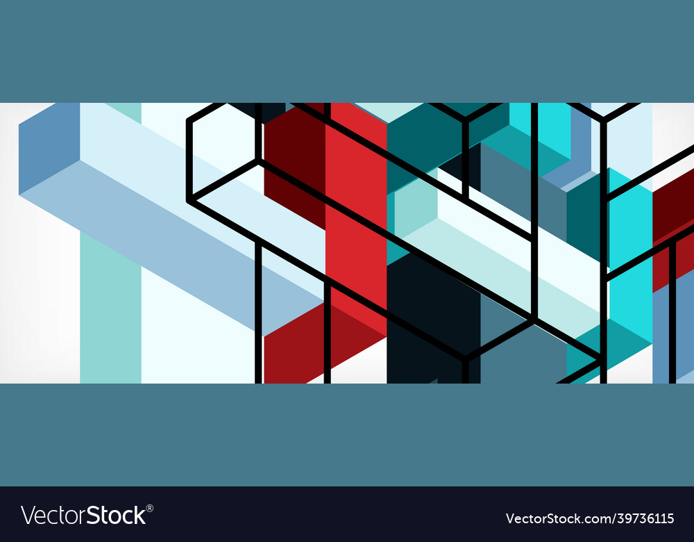 Abstract background 3d cubes cubic elements vector image Abstract background 3d cubes cubic elements
