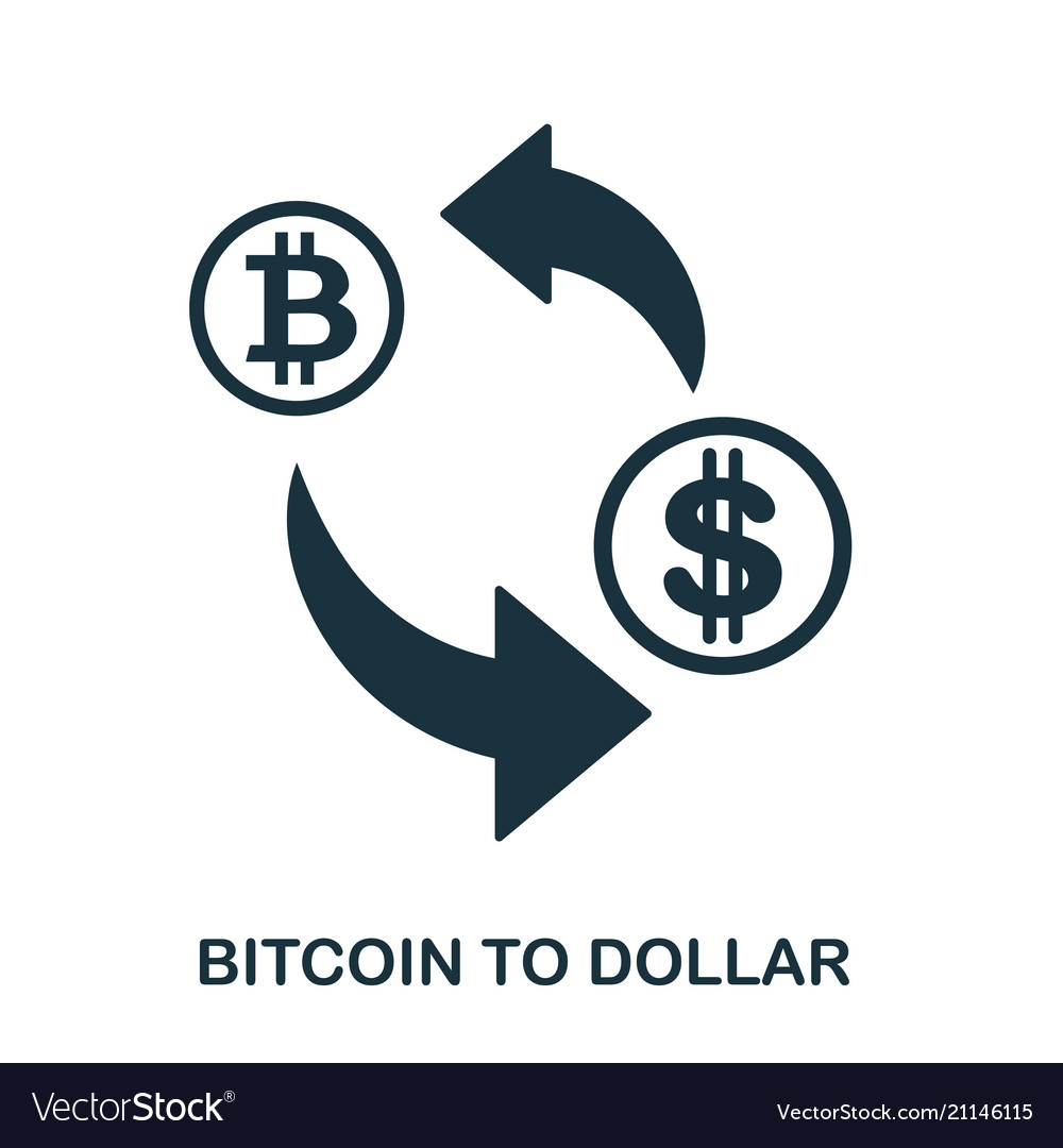 Bitcoin to dollar icon mobile app printing web vector image Bitcoin to dollar icon mobile app printing web