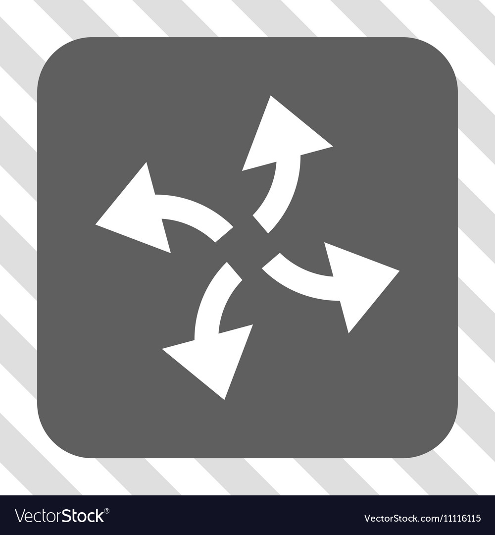 Centrifugal arrows rounded square button