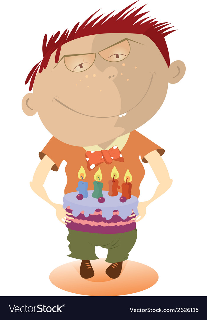 Child with a cake Royalty Free Vector Image - VectorStock