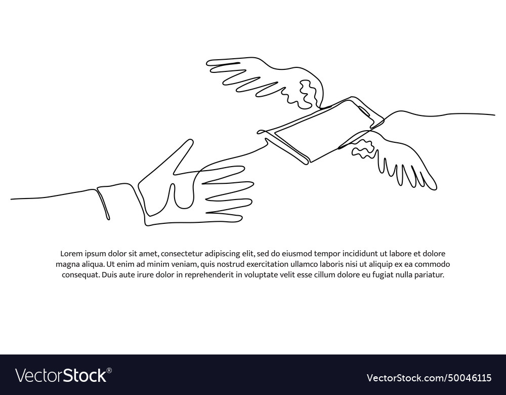 Continuous line design of addicted to using vector image Continuous line design of addicted to using