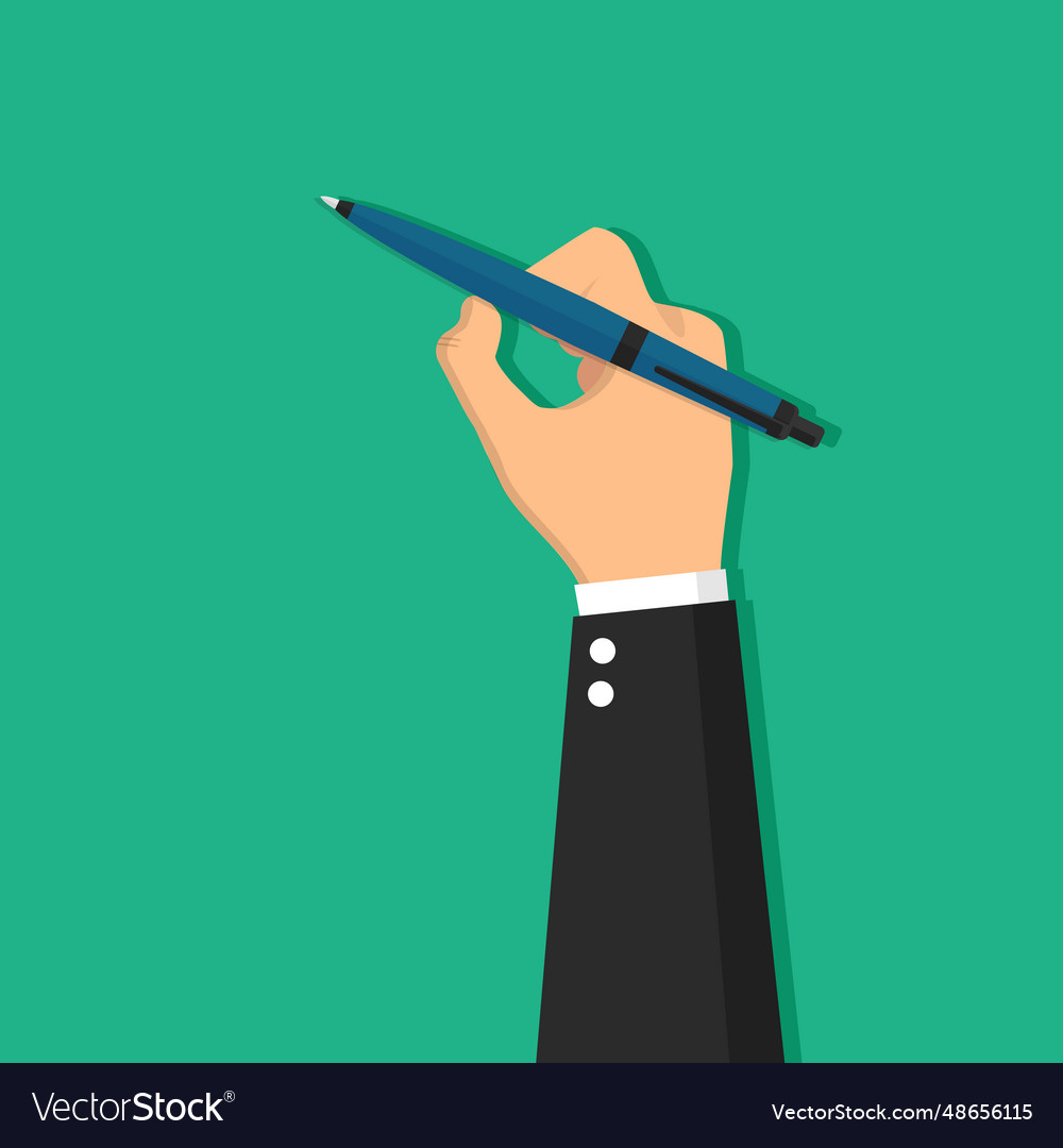 Hand And Pen Icon Royalty Free Vector Image - Vectorstock