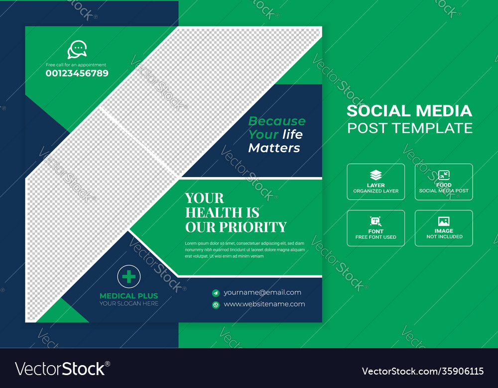Gesundheit und medizinische Social Media Post-Banner