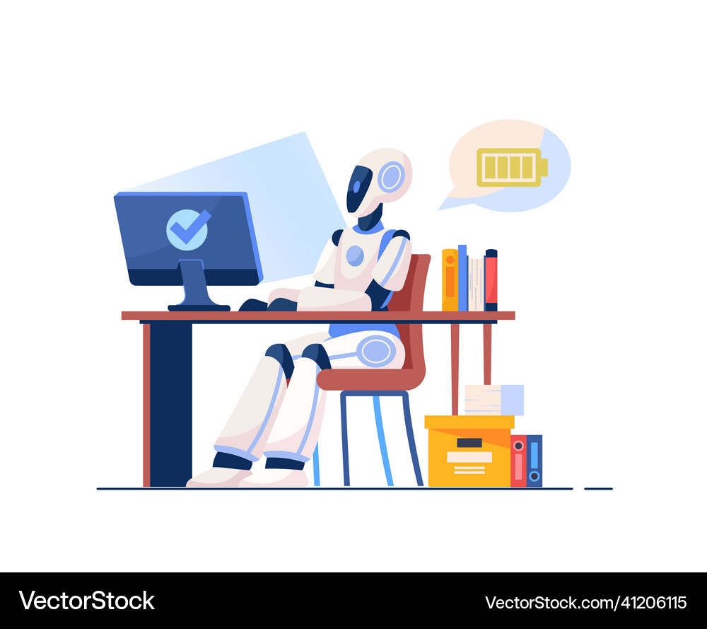 Human vs robot Royalty Free Vector Image - VectorStock