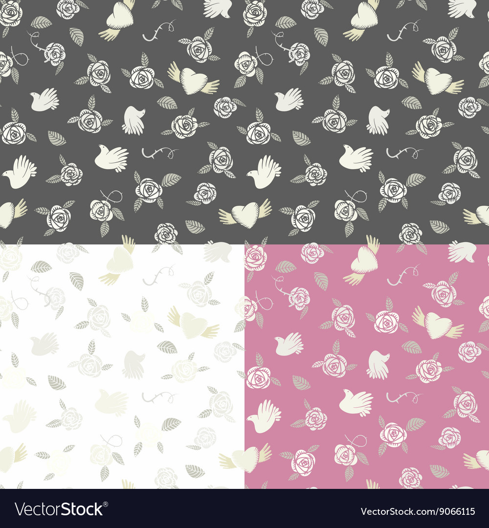 One seamless pattern on three various backgrounds