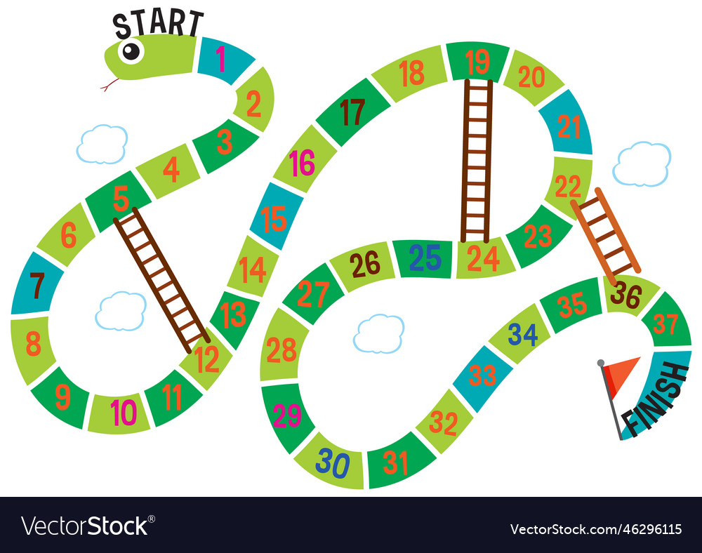 Simple Board Game Template for Children Stock Vector - Illustration of  isolated, blank: 272503229