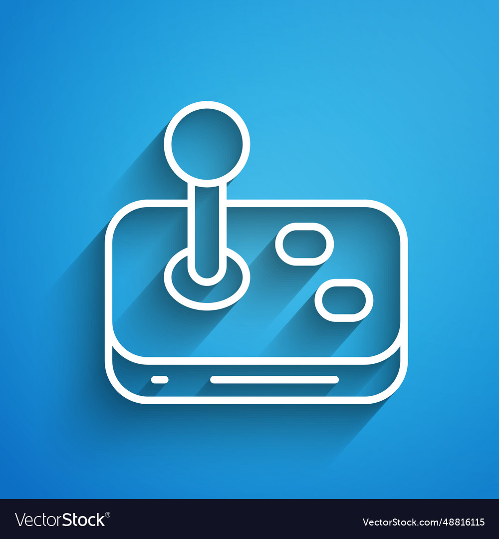 White line joystick for arcade machine icon vector image White line joystick for arcade machine icon