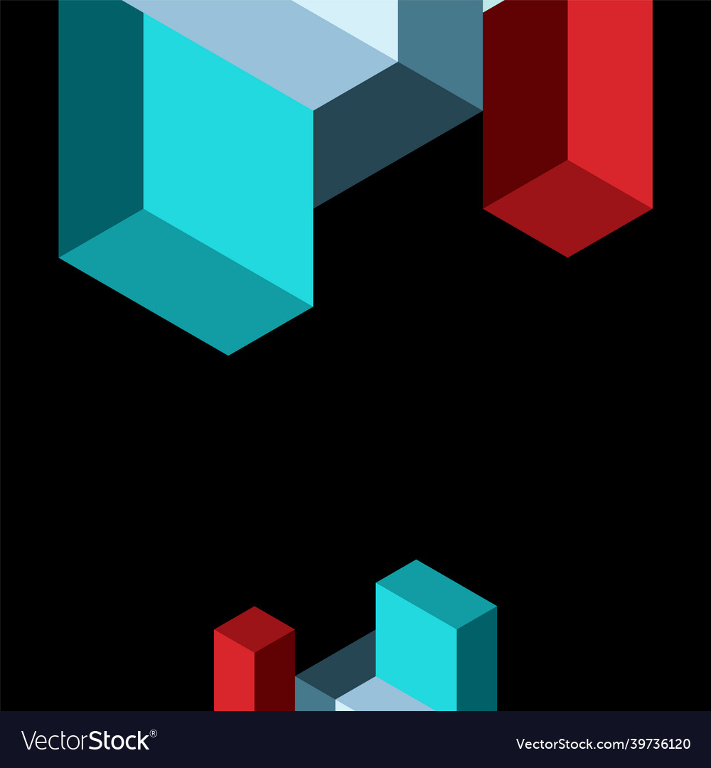 Abstract background 3d cubes cubic elements vector image Abstract background 3d cubes cubic elements