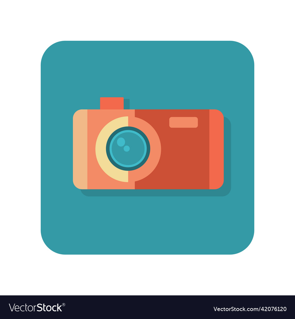 Abstract button camera icon on white background