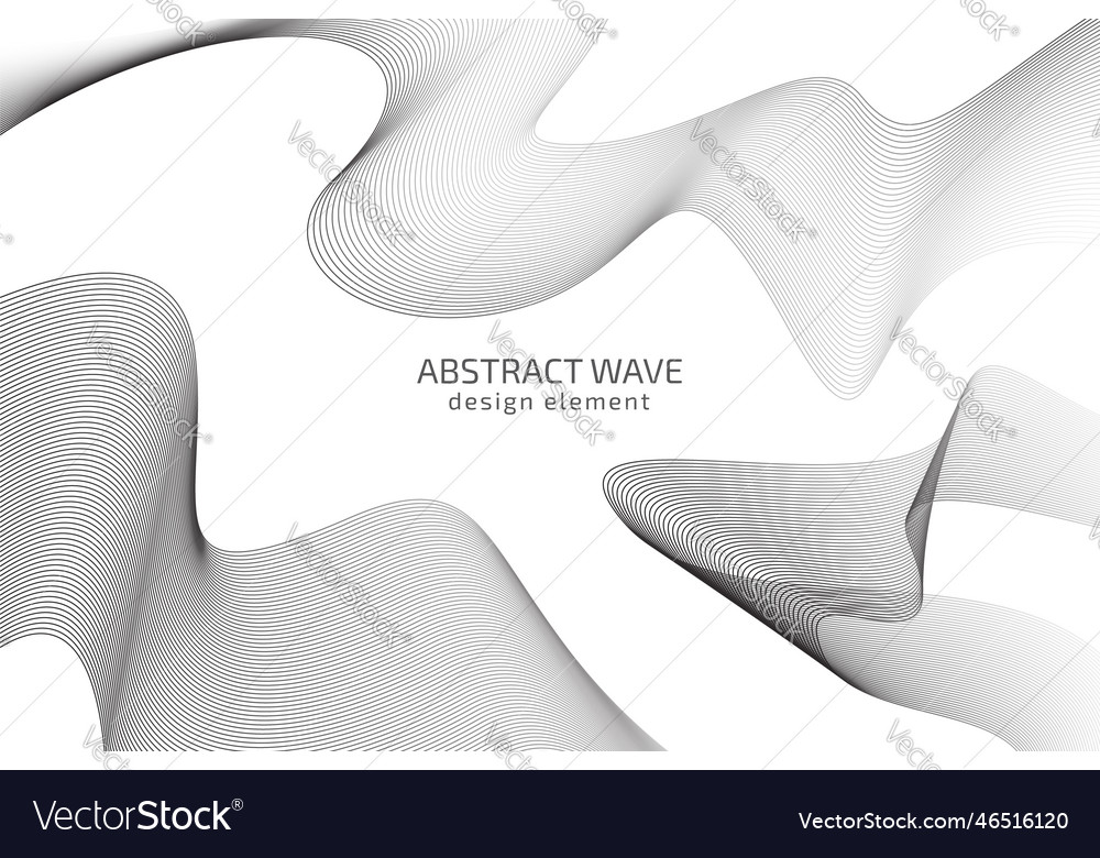 Abstract wave design element on white background