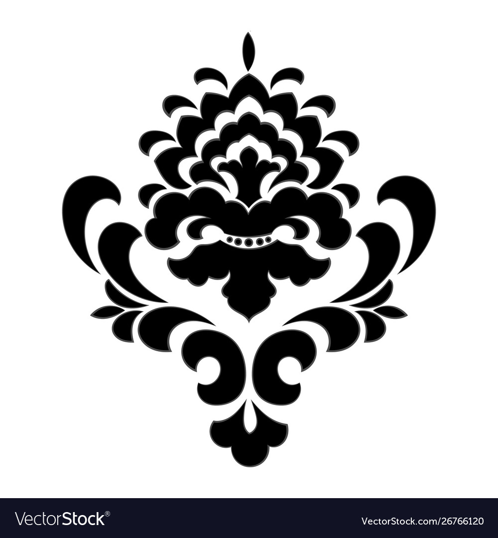 Damask element isolated central vector image Damask element isolated central