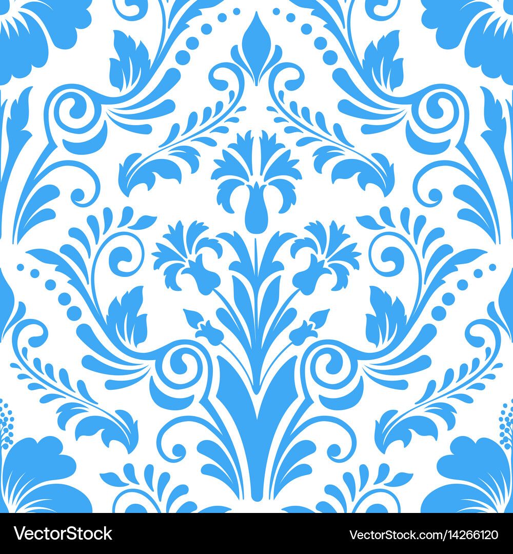 Damask seamless pattern element classical luxury Vector Image