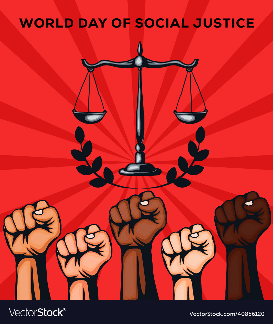 Welttag der sozialen Gerechtigkeit gestalten vector image Welttag der sozialen Gerechtigkeit gestalten