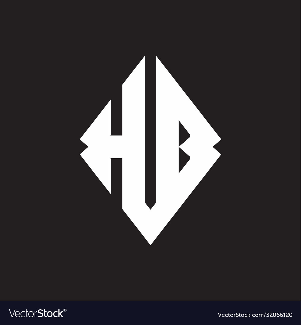 Hb logo monogram with sharp square design template