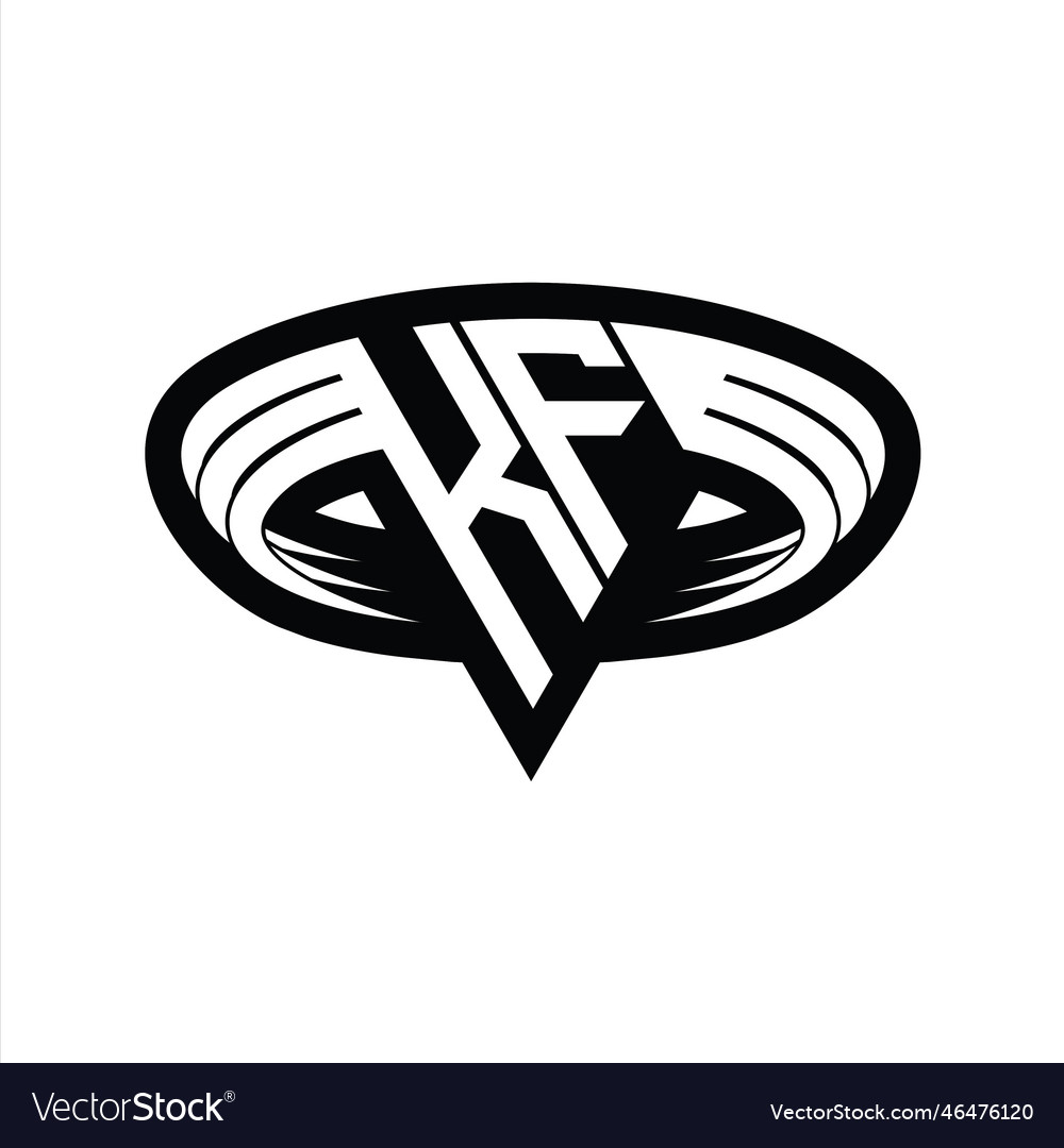 Kf logo monogram with triangle shape slice