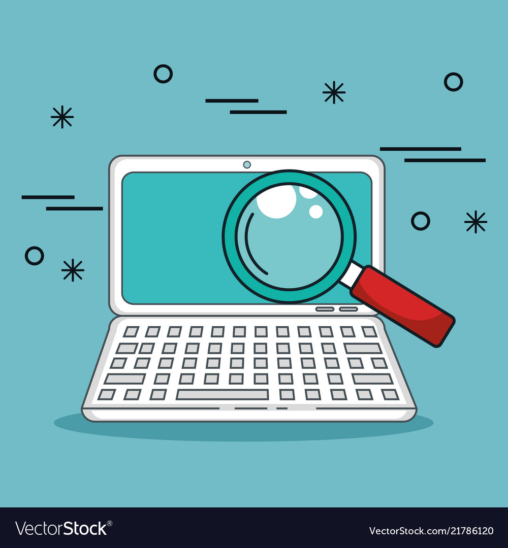 Laptop computer with data center icons
