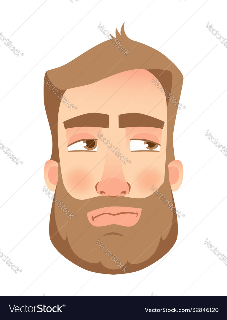 Man face close up Royalty Free Vector Image - VectorStock